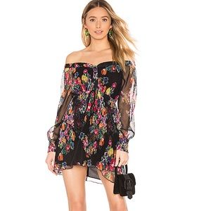 X REVOLVE Dahlia Dress in Black Floral